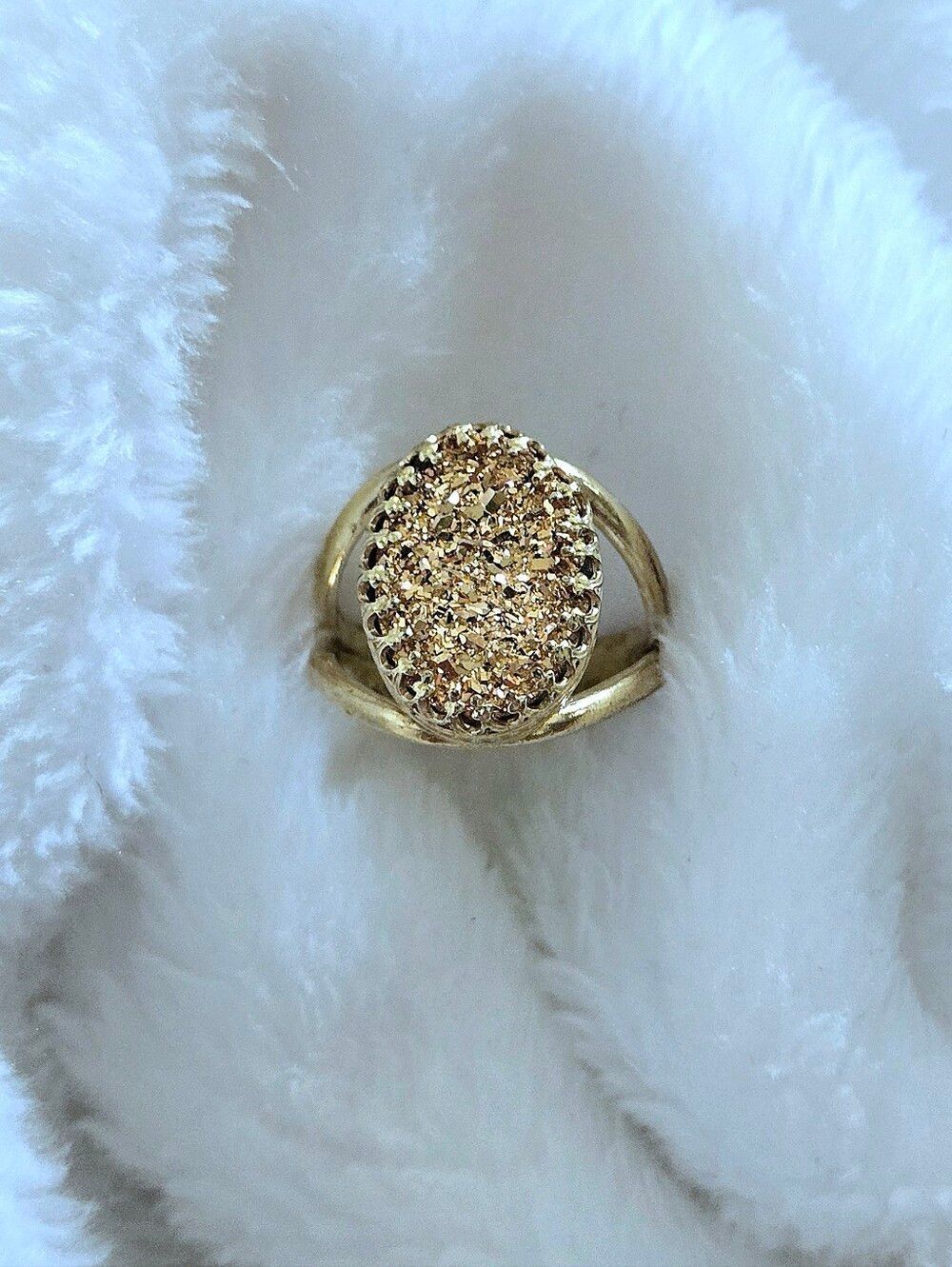 Yellow💛-Orange🧡 Druzy Ring💍 - Gently Worn with Callout - Picture 9 of 16